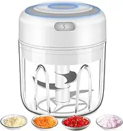 Electric Garlic, Portable Food Processor, Vegetable Onion Mincer, Cordl Meat Grinder with USB Charging for Vegetable, Pepper, Onion, Baby Food, Seasoning, Nuts