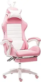 Gaming Chair - Home Office Desk Swivel Chair with Lumbar Support & Adjustable Height Computer Chair with Armrest