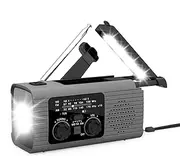 Weather Radio - Battery Powered AM/FM/NOAA Radio - Survival Radio Flashlight, 3 Way Charging SOS Alarm Radio for Indoor Outdoor Adventures Outages