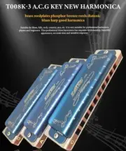 EASTTOP T008K-3 10Hole Blues Diatonic Harmonica Set of 3 mouth organ set A C G