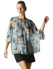 [Fate & Becker] The Terrace Blouse in Blue