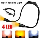 USB Rechargeable LED Neck Light Flexible Hands Free Bed Night Book Reading Lamp