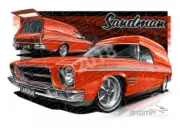 HOLDEN SANDMAN HQ PANEL VAN SALMANCA A2 FRAMED PRINT (HC406)