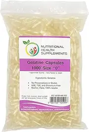 1000 Size 0 Empty Clear Gelatin Capsules Kosher Halal Gelatine Gel Caps