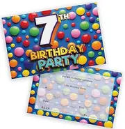 7th Birthday Party Invitations Kids - Candy Sweets Chocolate 36 Pack - Childrens Birthday Invitations for Boys/Girls A6 Bday Party Invites Invitation Cards with Folding Envelopes
