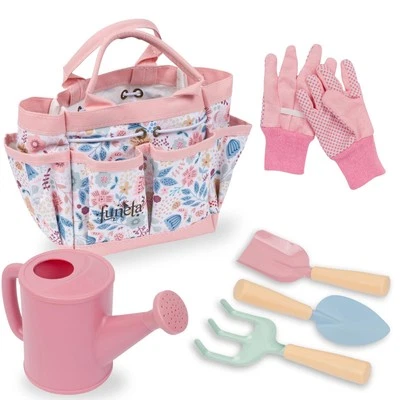 Floral Kids Gardening Set - Toddler Garden Tools, No-Leak Watering Can & Qual...