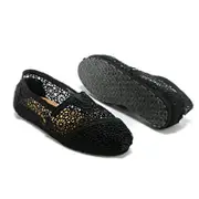 Catzon Women's Fashion Lace Flat Shoes-Black