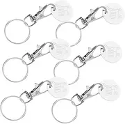 [Generic] 6Pcs Metal Trolley Token Key Ring Keychain Shopping Pendant for Supermarket Carts Strong and Resistant Design Convenient Key Holder for Quick Access