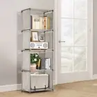 5 Tier Portable Kid Bookcase 4 Cube Storage Shelves Adjustable Storage Organizer