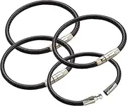 Lucky Line 4-1/2" Locking Cable Key Ring, Crimp to Permanently Close, Nylon Coated Steel Wire, Corrosion-Resistant, 25 Pack, Black (80820)