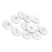 Buttons for Sewing Pack of 12 Size 0.75 inch Lab Coat Buttons 2 Hole 30L White