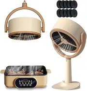 Desktop Cooker Hood, 3000 mAh Mini Desktop Range Hood with 2 Speed Adjustment and Adjustable Angle Height, Detachable Filter, Small Kitchen Exhaust Fan for Camping Indoor BBQ Hot Pot