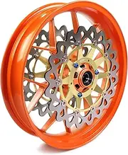 Repsol Orange Front Wheel Rim and Brake Discs Rotors Compatible with Honda CBR1000RR 2006-2016, Motorcycle Replacement Accessories Parts