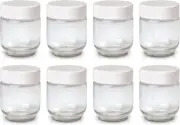 Euro Cuisine GY1920 Glass Jars with Lids for Yogurt Maker, Clear, 6 Ounce, Set 8