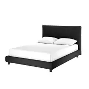 Havvan Boucle Upholstered Fabric Bed Frame - Black