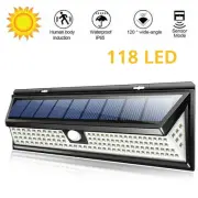 118 LED Solar Garden Lights a€" PIR Motion Sensor Security Light (1 piece)