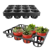 12 Cell Round Nursery Pots Trays,5 Pack Seed Nursery Pots Moving Trays2069