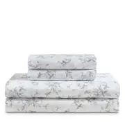 Calvin Klein Printed Cotton Sateen 4 Piece Sheet Set, King