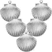 [Operitacx] 5pcs Vintage Pendant Necklace Holder Unique Shell Photo Locket for Jewelry Making Craft Accessories for Parties Weddings Graduations and Special Occasions