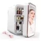 Skincare Fridge Mini Fridge for Bedroom 10 Cans Small Refrigerator with