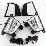 Accessories ABS 12V LED Daytime Running Light DRL Fog Lamp Decoration 1set Compatible with Hyundai Creta IX25 2014 2015 2016(Only Cover)