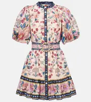 [Farm Rio] Farm Rio Superbloom Tapestry cotton-blend minidress AU 14 multicoloured