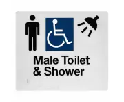 Male Disable Toilet & Shower Braille Toilet Sign