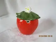 Vintage Ceramic Strawberry Jam Jelly Jar Sugar Bowl With Lid - George Good 1978