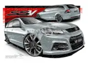 Holden Commodore VF VF SSV WAGON VF SSV WAGON PRUSSIAN A3 FRAMED PRINT (HC755)