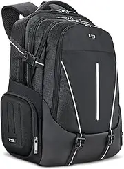 Solo New York Rival 17.3-Inch Laptop Backpack with Hardshell Side Pockets