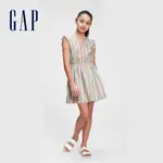 GAP 女童裝 彩色條紋V領洋裝-彩色條紋(679857)