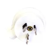 HPM CD106/1WE 3 Pin Flat Plug Top White Side Entry - Low Profile Rated: 10Amp 240Volts Ac 3 PIN