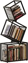 Creative Bookshelf,S-Shaped Geometric Bookcase,Floor Free Standing Storage Shelving Unit,for Living Room Bedroom Office,Bearing Weight 100KG(3-Tier)