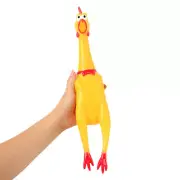 Squawking Rubber Chicken Large 16" Yellow Squeeze Squeaky and Screaming Chicken