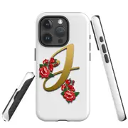 For iPhone 15 Pro Case, Shielding Cover, Letter J