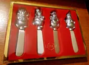 Set of 4 Lenox Snowman Knife Spreaders Jam Cheese Butter Dip Charcuterie Board