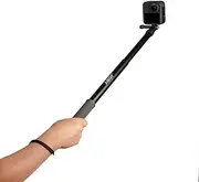 JOBY TelePod Sport Extendable Pole for Action and 360° Cameras, Waterproof Travel Tripod, Photography Accessories for Content Creation, Vlogging Action Shots, Black