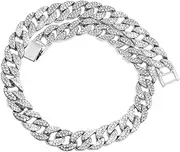 [SAFIGLE] Necklace Male Accessories Costume Diamond Chain with Pendant Charm Bracelet for Women Link Chain for Women Men Link Chain Hip Hop Jewelry for Women Bracelets Golden Alloy