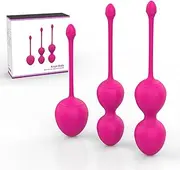 Kegel Gymnastics Ball, Set of 3 Silicone Balls for Pelvic Floor Exercises and Bladder Control, Kegel Weights Balls, Toning Training Set for Women (Pink)