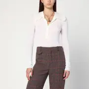 [Chloé] White Henley shirt in wool knit 38 FR White