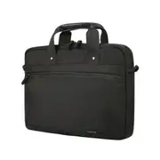 Nylon Waterproof Laptop Bag Handbag For 15.6 Inch Laptops With Trunk Trolley Strap and Non-Slip Base (Black)