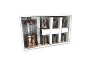French Press Coffee Plunger Glass Tea Maker Vintage Copper 1000ml 6 Cups Set
