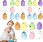 Faux Foam Easter Eggs,100X Decorative Speckled Foam Easter Eggs Ornaments - Crafts Colorful Dots Tiny Foam Eggs, Decorative Foam Easter Eggs Ornaments for Easter Wreath, Centerpiece, Bowl