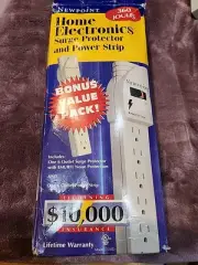 2 Included. Newpoint 360 Joules Surge Protector Six Outlets Power Strip Used