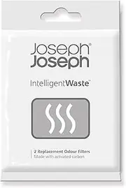 [Joseph Joseph] Intelligent Waste Activated Carbon Odour Filter Refills For Food Waste Caddy Kitchen Bin, Pack of 2