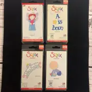 4 Sizzix Sizzlets Medium Die Cuts Angel, Baby, Phrase - New Baby, A Star Is Born