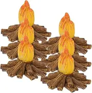 6pcs Micro Resin Campfire Ornaments Lifelike Fake Flame Decor for Garden Miniature Landscape Christmas DIY Party Supplies