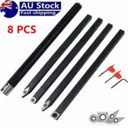 8Pcs Wood Turning Tool Set Carbide Tipped Lathe Finisher/Rougher/Hollower Tool