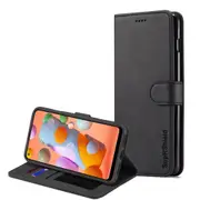Samsung Galaxy A11 Case, SupRShield Wallet Leather Flip Magnetic Stand Case Cover (Black)