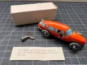 Vintage 1950's MARX TIN WIND-UP orange RACING CAR MIB Japan NOS Old Store Stock